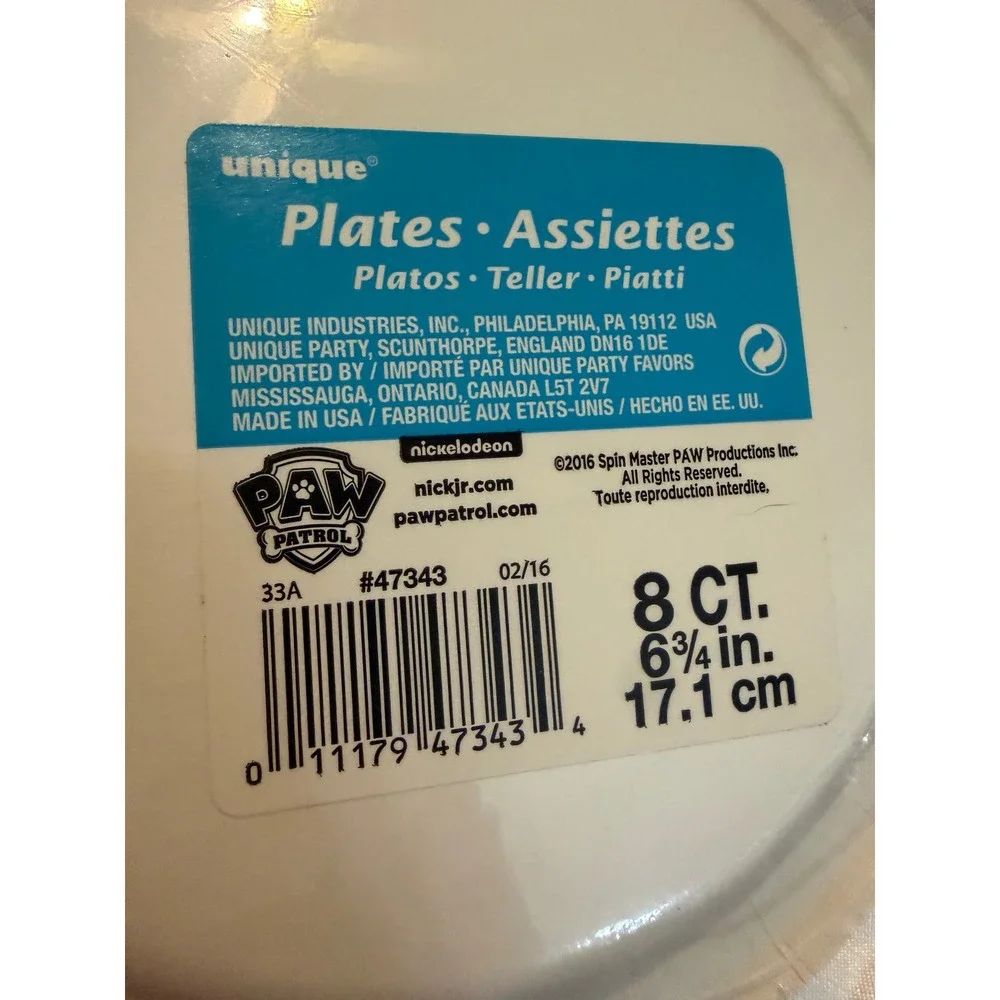 Paw Patrol Birthday Party Supplies Set Plates and Napkins 32 Pieces Total